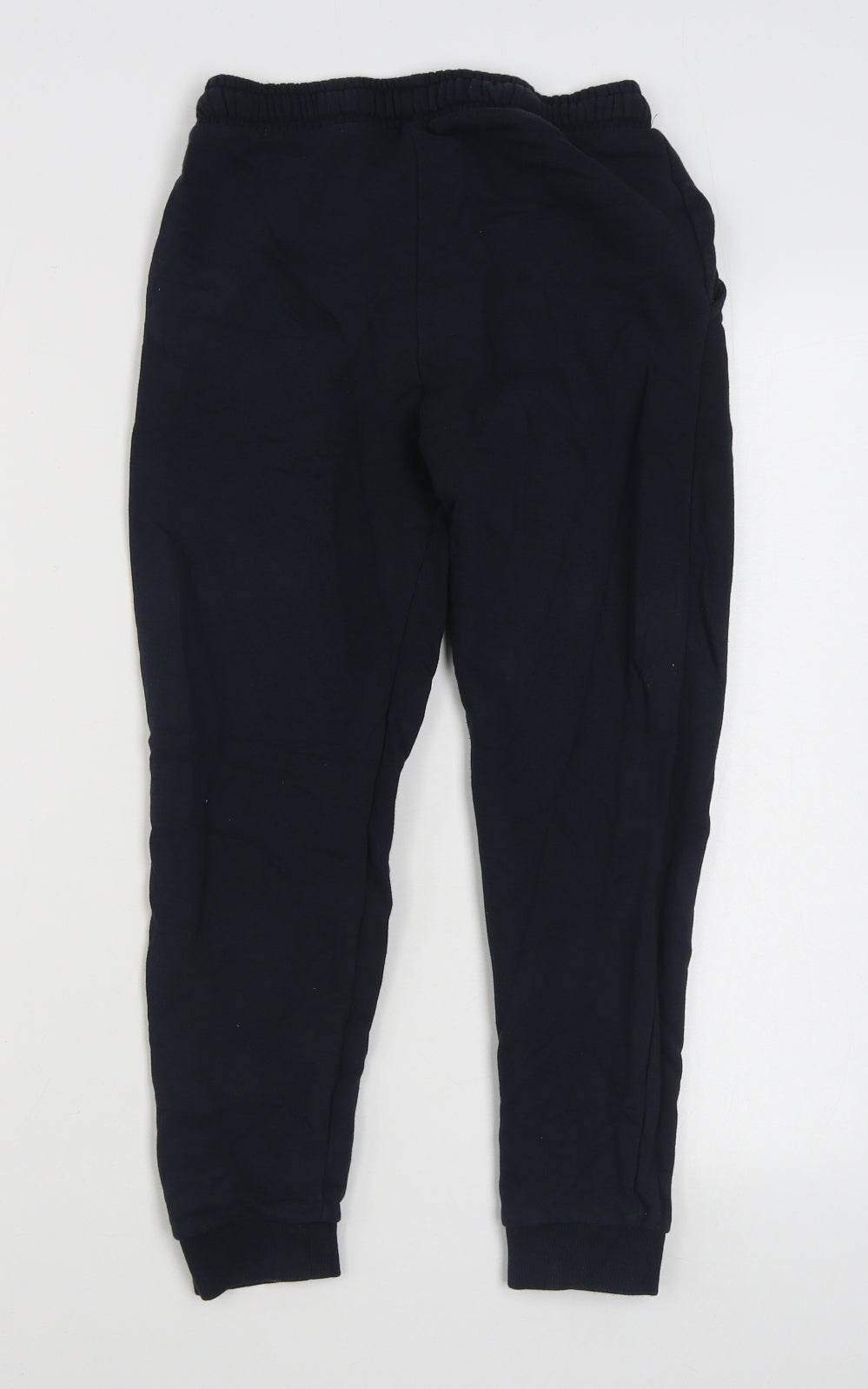Marks and Spencer Boys Blue  Cotton Jogger Trousers Size 10-11 Years  Regular Tie