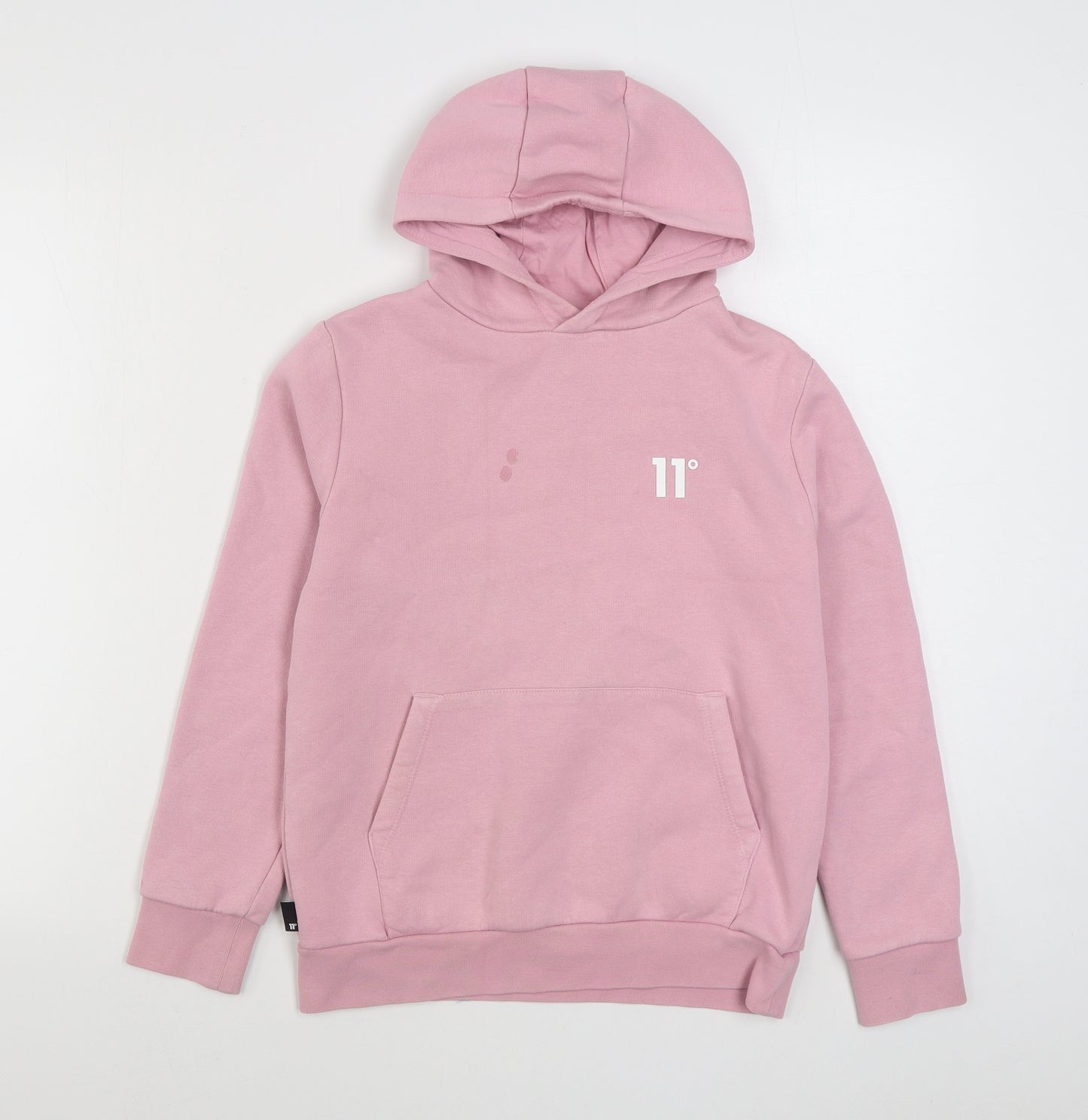 Eleven Degrees Girls Pink  Cotton Pullover Hoodie Size 10-11 Years  Pullover