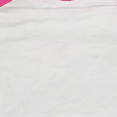 SheIn Girls White  Cotton Basic T-Shirt Size 10 Years Round Neck Pullover