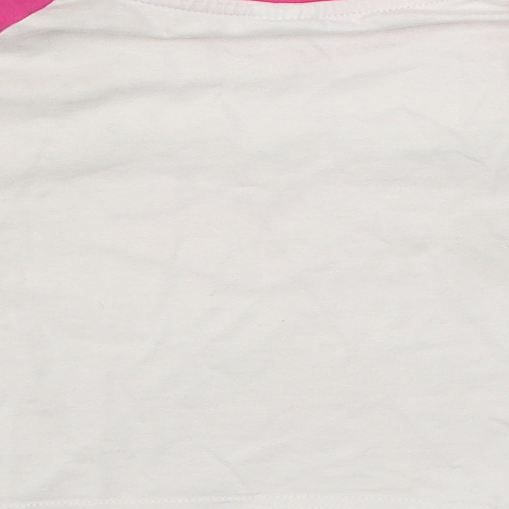 SheIn Girls White  Cotton Basic T-Shirt Size 10 Years Round Neck Pullover