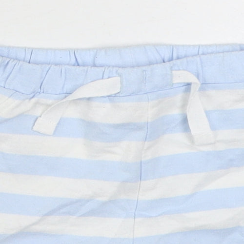 NEXT Boys Blue Striped 100% Cotton Cropped Trousers Size 3-6 Months  Tie