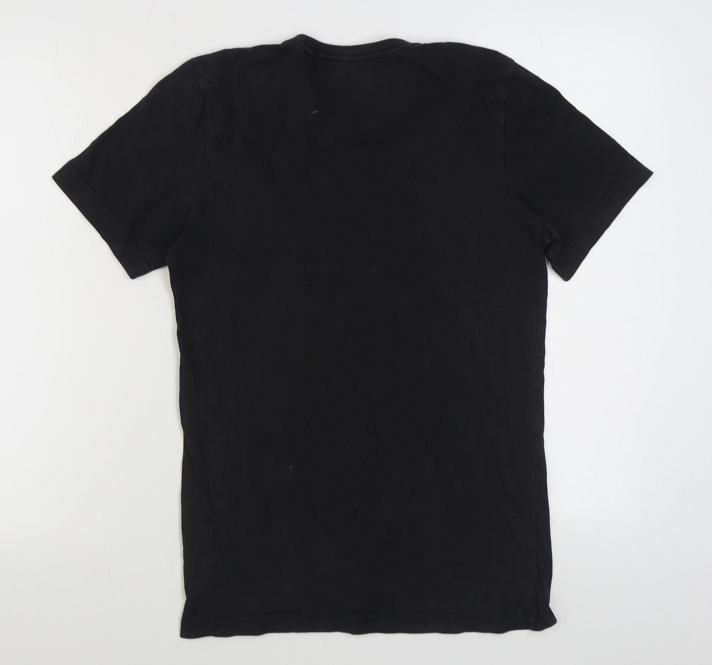 adidas Mens Black  Cotton  T-Shirt Size S Round Neck