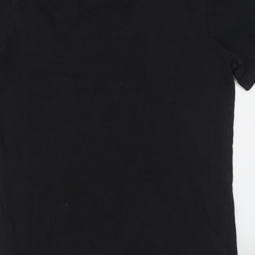 adidas Mens Black  Cotton  T-Shirt Size S Round Neck