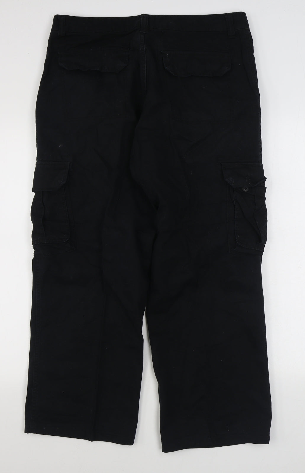 Cargo Mens Black  Cotton Cargo Trousers Size 34 in L30 in Regular Zip