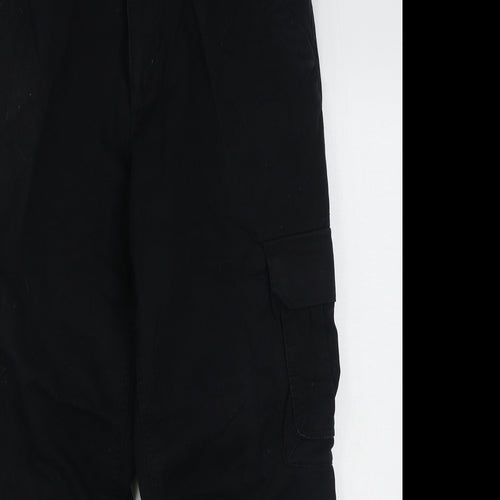 Cargo Mens Black  Cotton Cargo Trousers Size 34 in L30 in Regular Zip