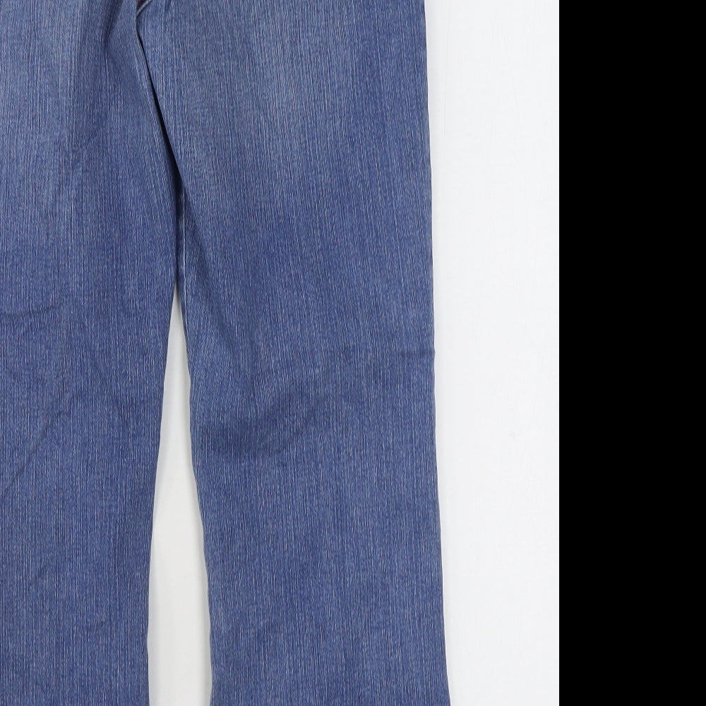NEXT Womens Blue  Cotton Straight Jeans Size 16 L27 in Regular Zip