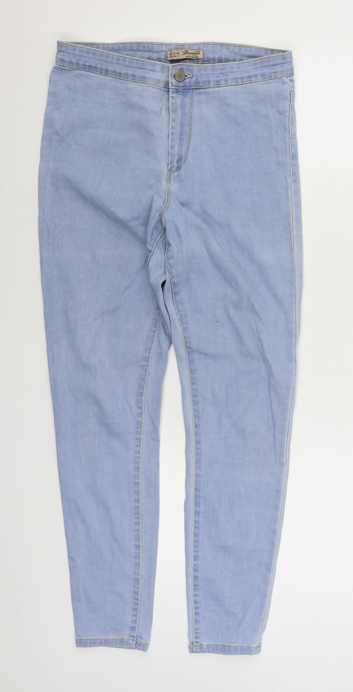 Denim & Co. Womens Blue Cotton Skinny Jeans Size 12 L28 in Regular Zip