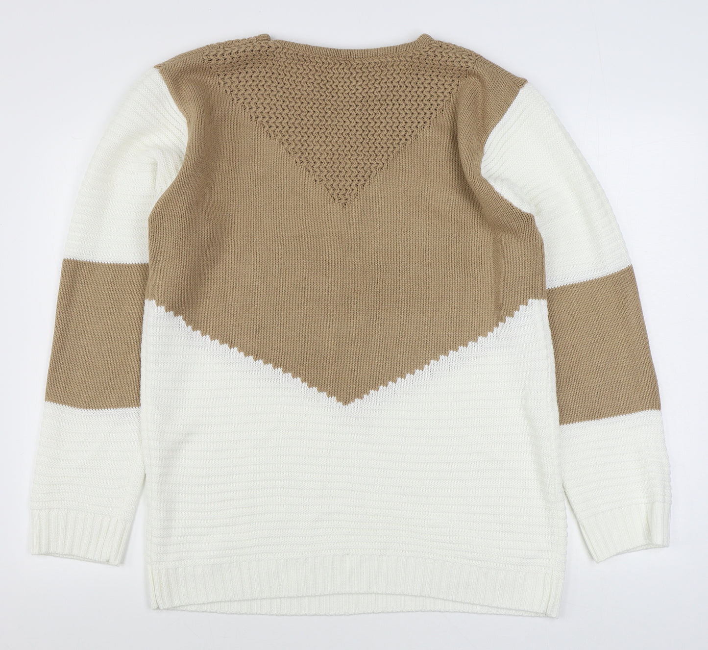 Preworn Womens Brown Round Neck  Acrylic Pullover Jumper Size L