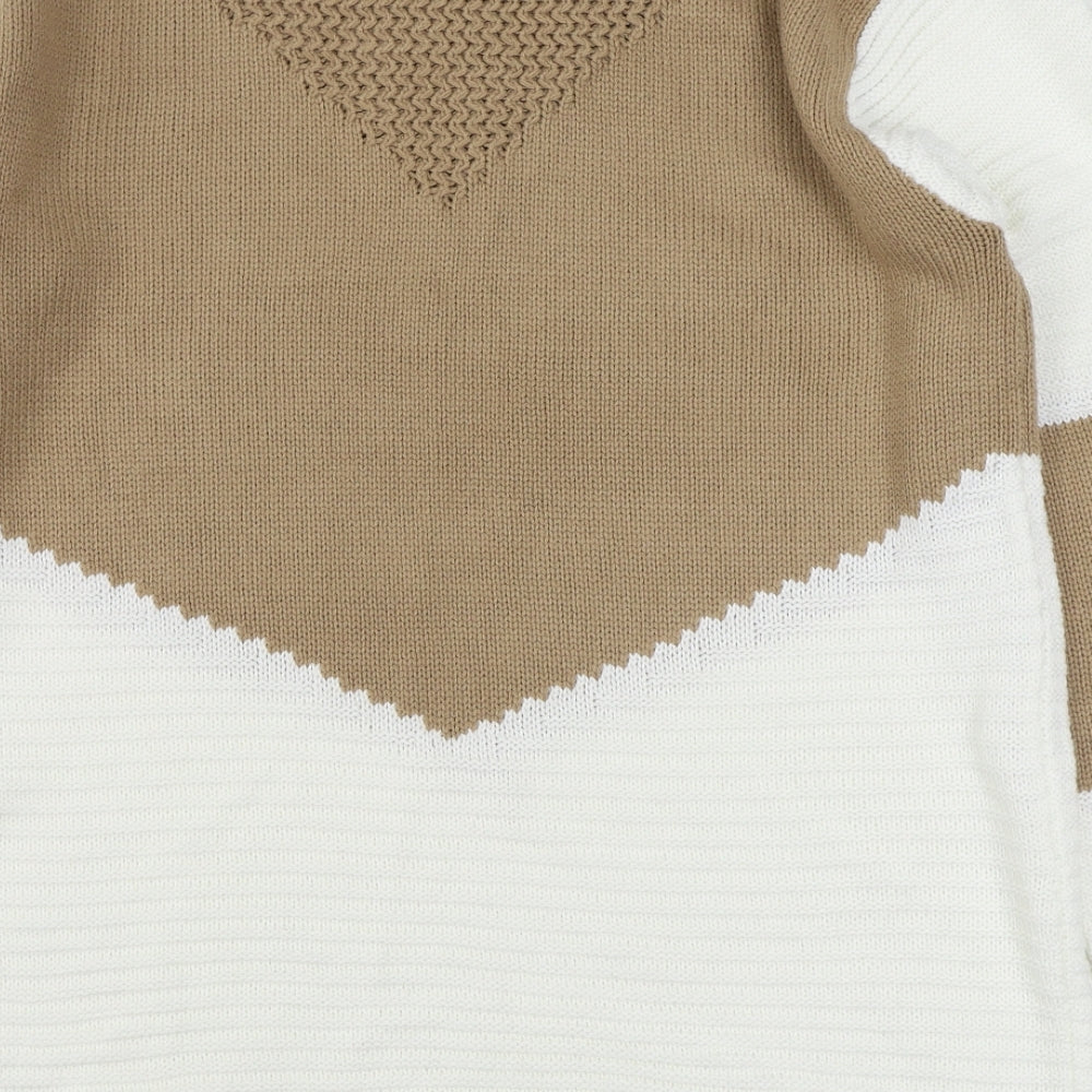 Preworn Womens Brown Round Neck  Acrylic Pullover Jumper Size L