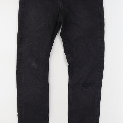 Denim & Co. Womens Black  Cotton Skinny Jeans Size 10 L27 in Regular Zip