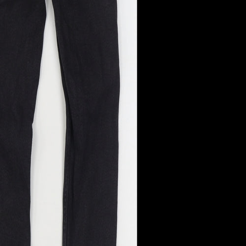 Denim & Co. Womens Black  Cotton Skinny Jeans Size 10 L27 in Regular Zip