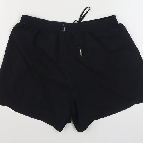 Nike Mens Black  Polyester Sweat Shorts Size L  Regular Tie
