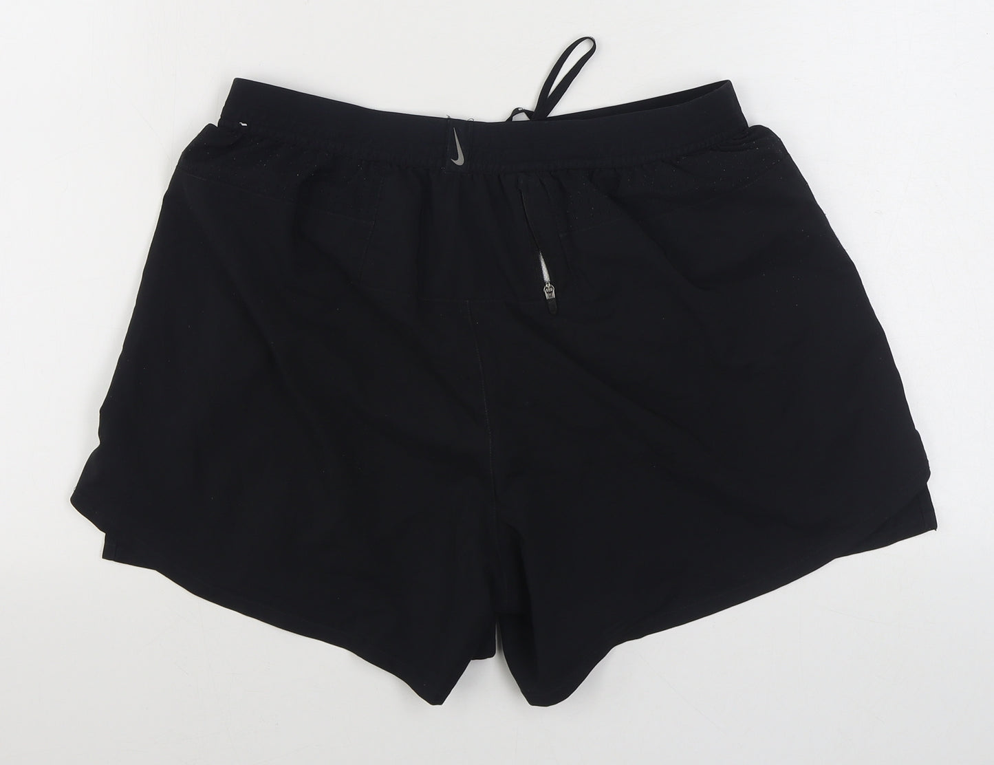 Nike Mens Black  Polyester Sweat Shorts Size L  Regular Tie
