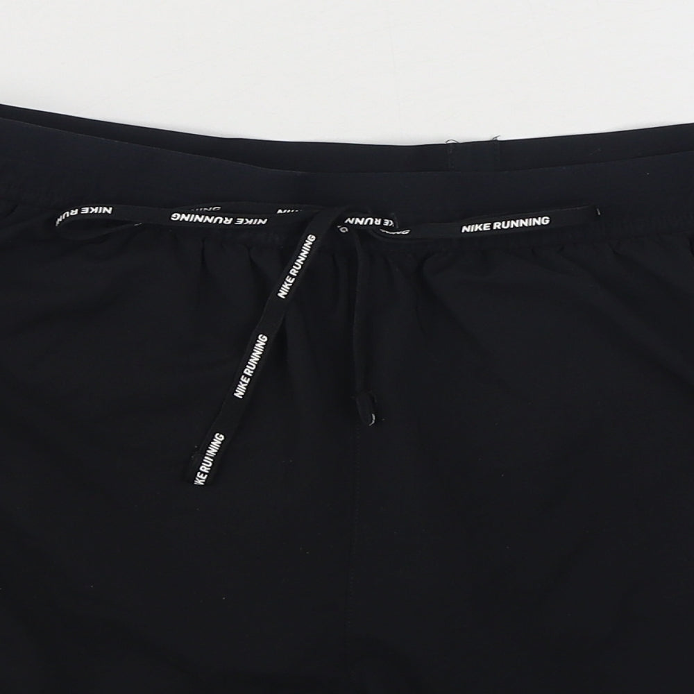 Nike Mens Black  Polyester Sweat Shorts Size L  Regular Tie