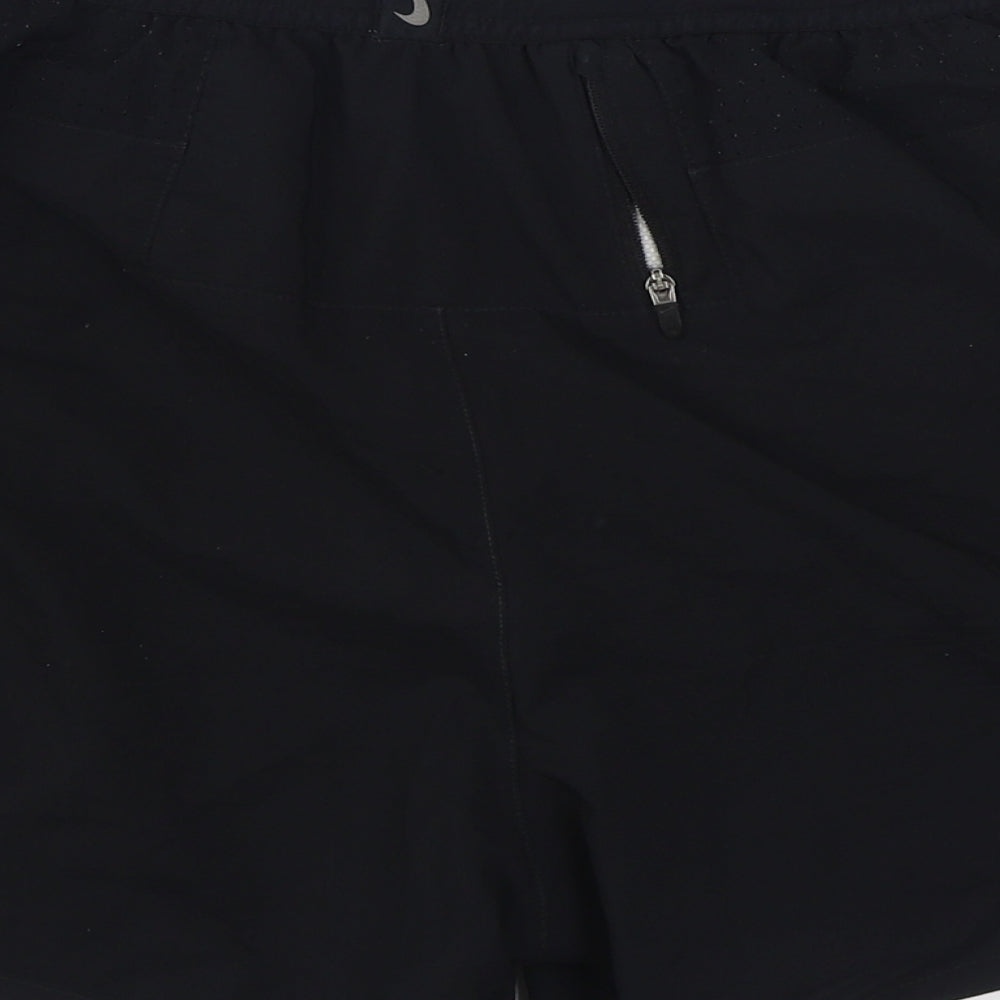 Nike Mens Black  Polyester Sweat Shorts Size L  Regular Tie
