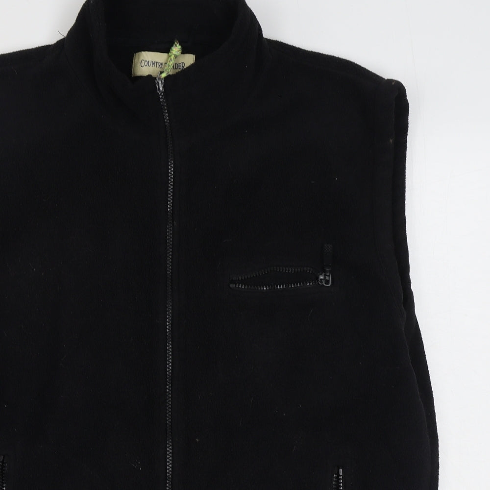 Country Trader Mens Black   Gilet Jacket Size L  Zip