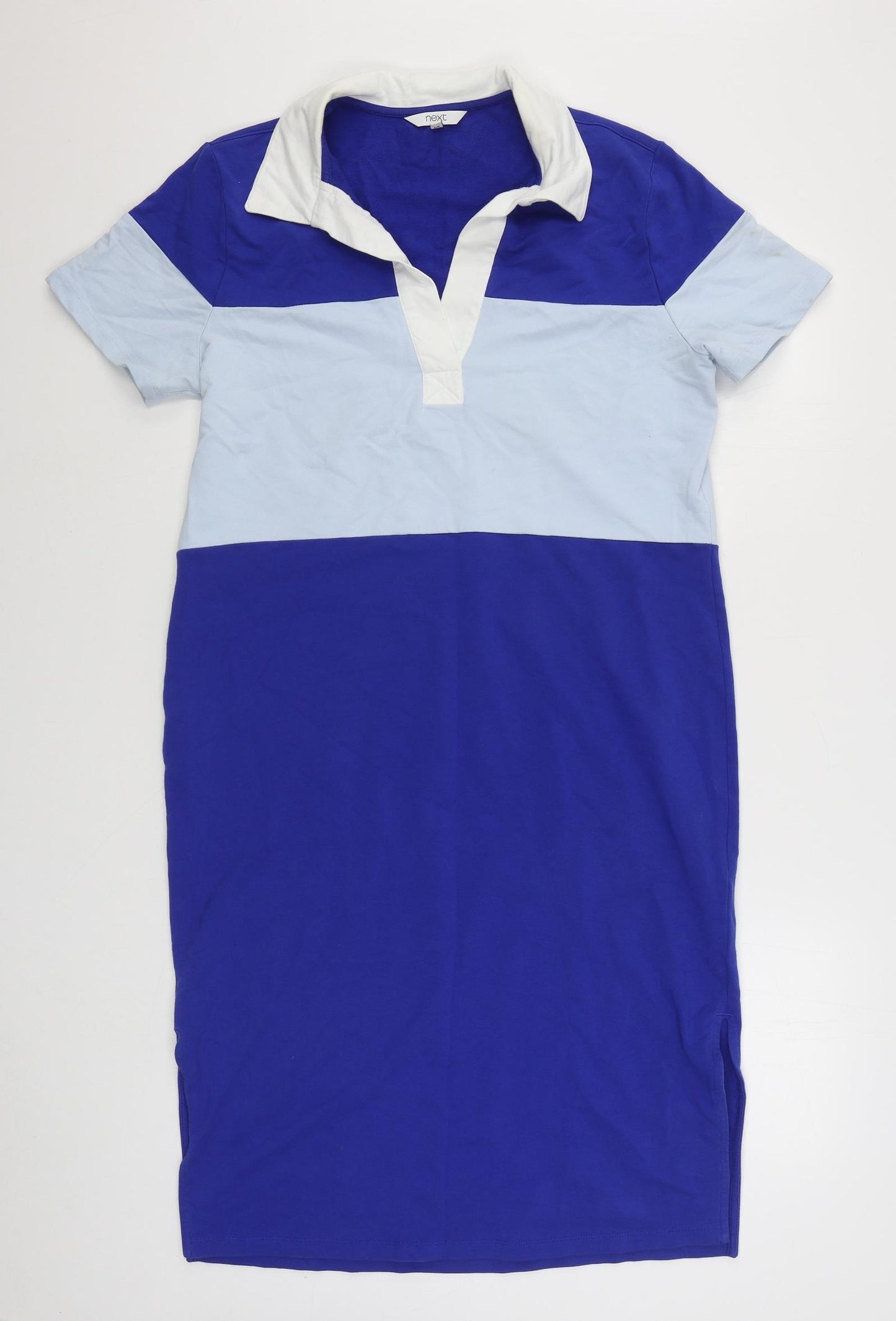 NEXT Womens Blue  Cotton T-Shirt Dress  Size M  Collared Pullover