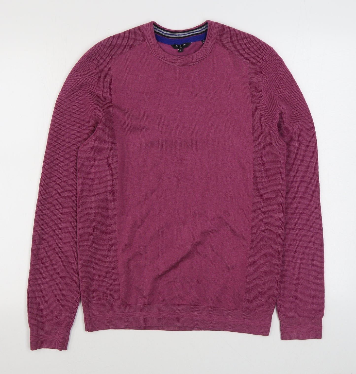 Ted Baker Womens Purple Round Neck  Polyester Pullover Jumper Size 10