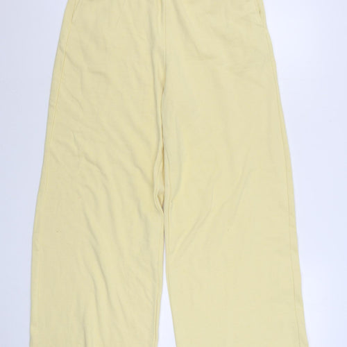H&M Womens Yellow  Cotton Jogger Trousers Size S L30 in Regular Tie