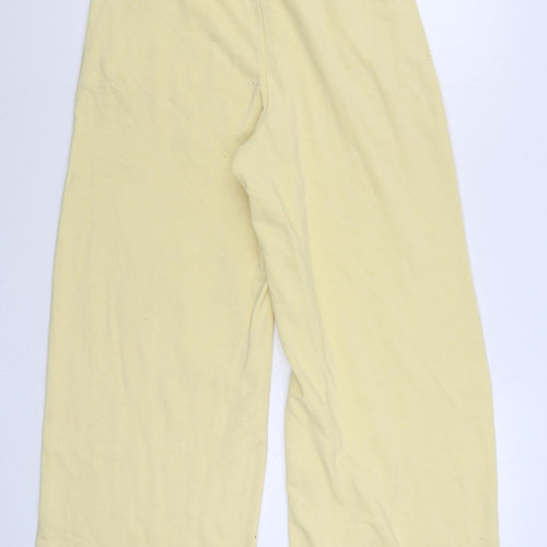 H&M Womens Yellow  Cotton Jogger Trousers Size S L30 in Regular Tie
