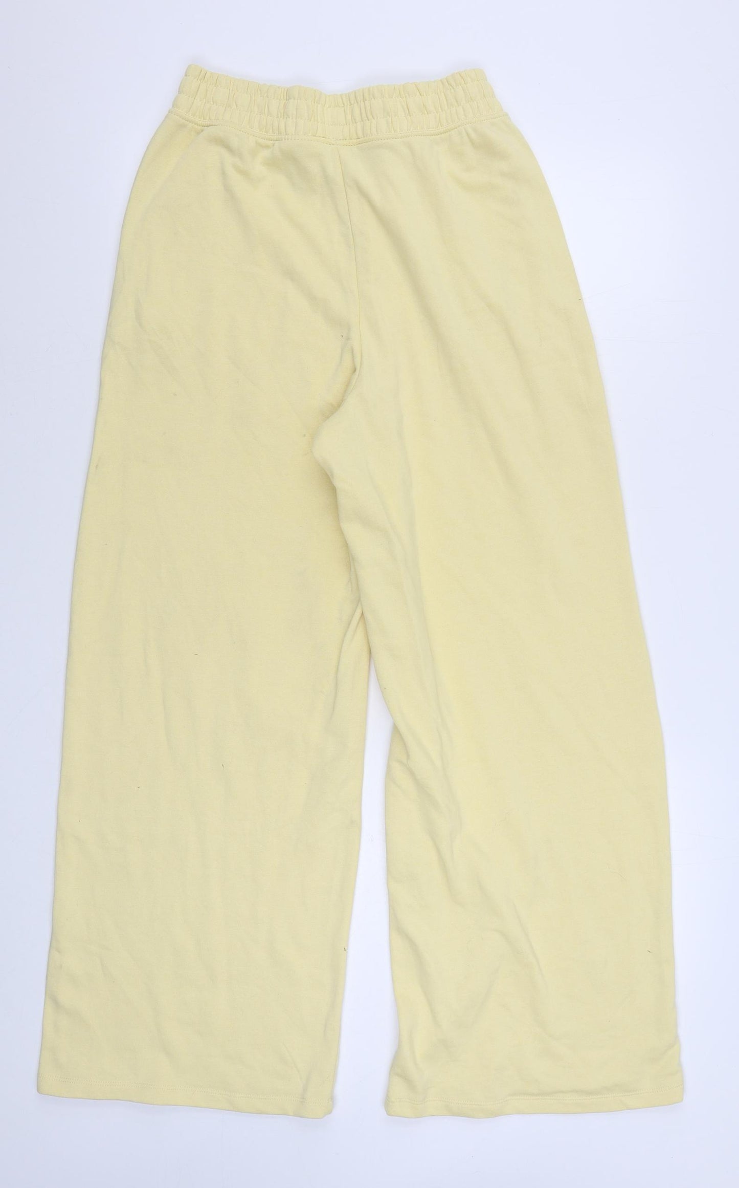 H&M Womens Yellow  Cotton Jogger Trousers Size S L30 in Regular Tie