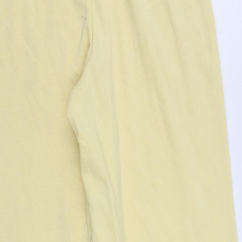 H&M Womens Yellow  Cotton Jogger Trousers Size S L30 in Regular Tie