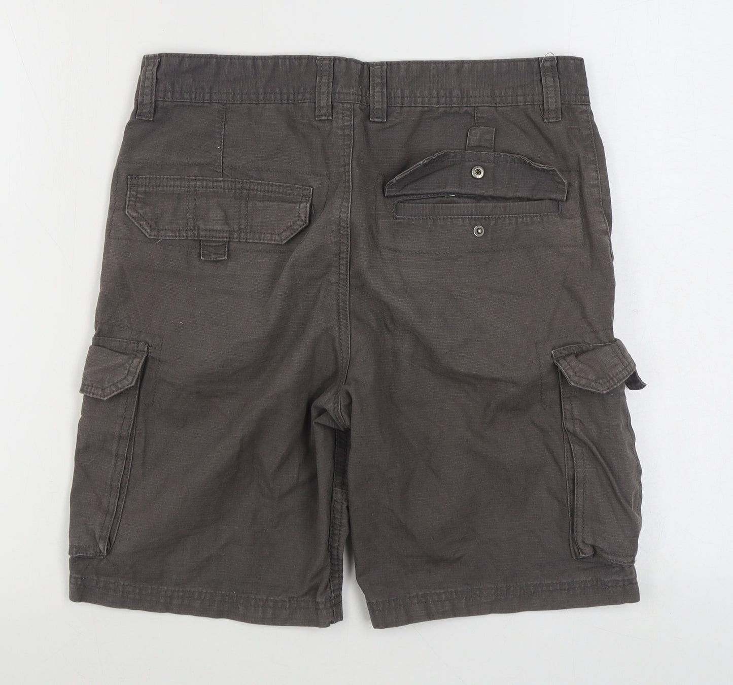 Primark Mens Grey  Cotton Cargo Shorts Size 30 in L6 in Regular Zip