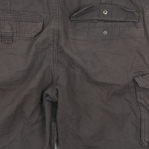 Primark Mens Grey  Cotton Cargo Shorts Size 30 in L6 in Regular Zip