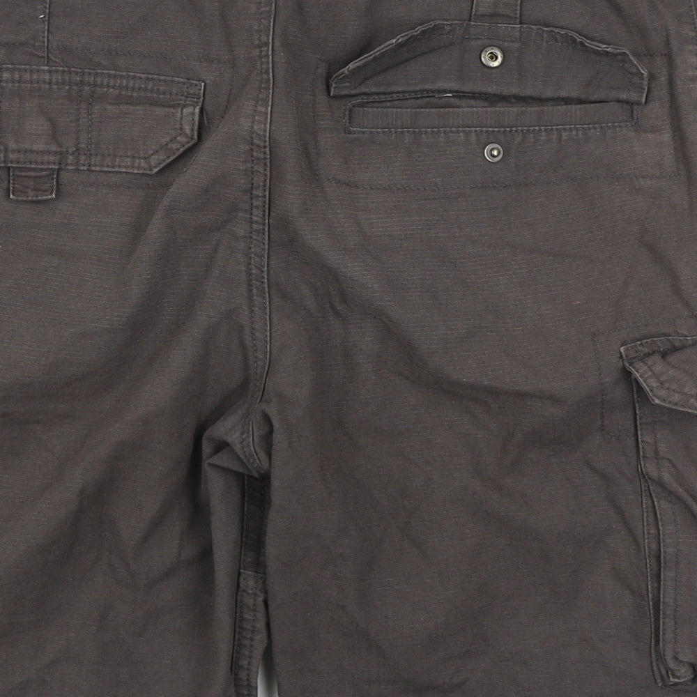 Primark Mens Grey  Cotton Cargo Shorts Size 30 in L6 in Regular Zip