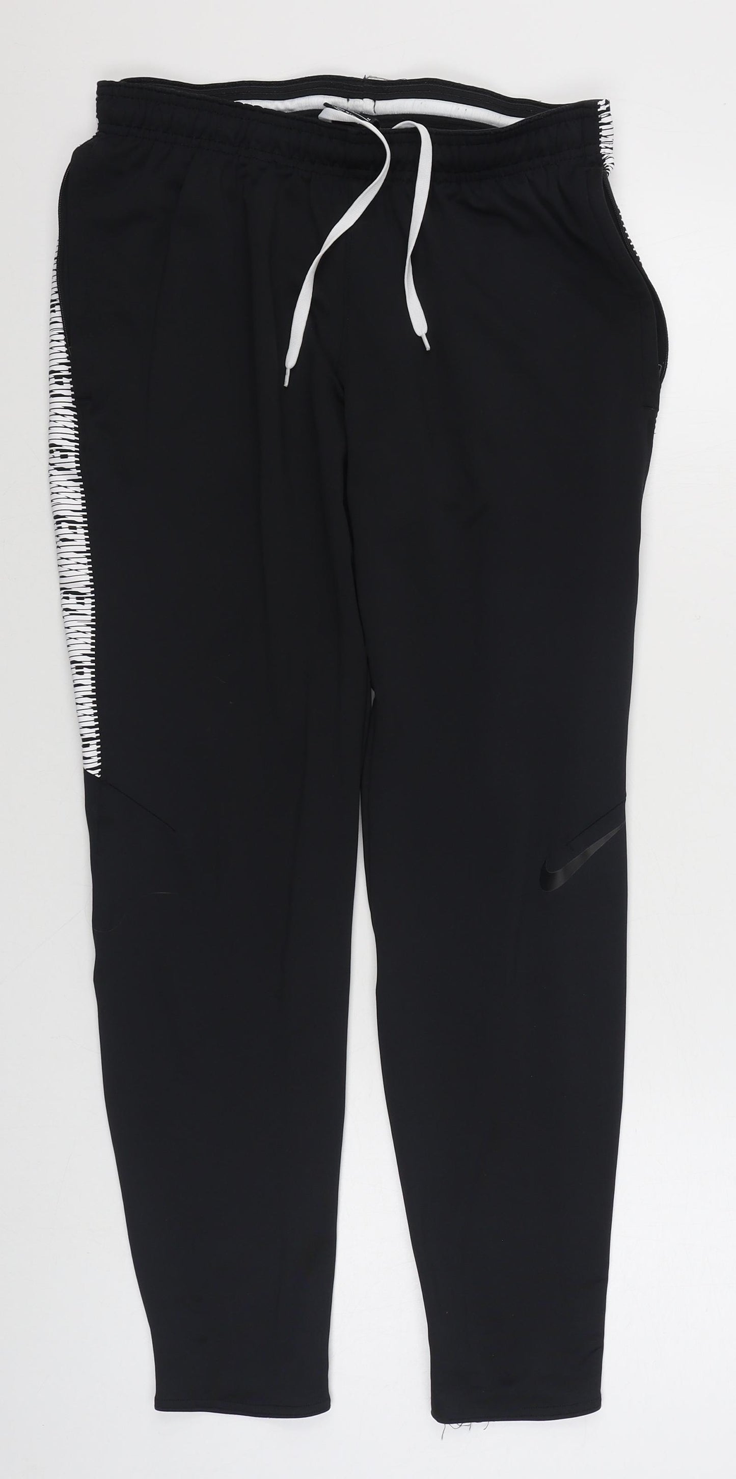 Nike Mens Black  Polyester Jogger Trousers Size M L29 in Regular Tie