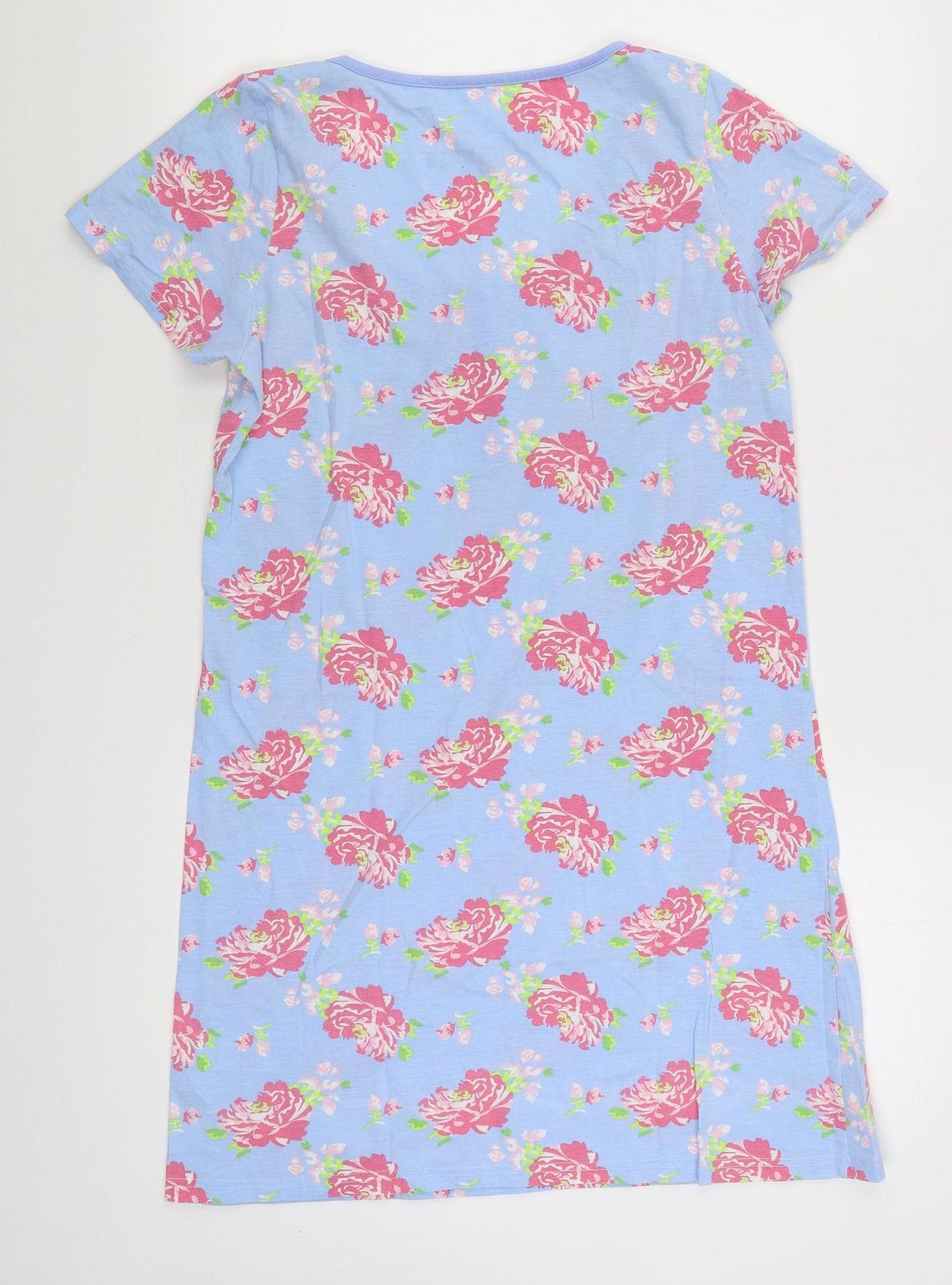 Peacocks Womens Blue Floral Polyester Top Nightshirt Size 10
