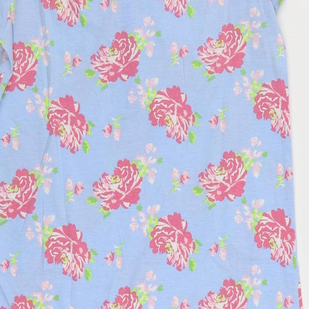 Peacocks Womens Blue Floral Polyester Top Nightshirt Size 10
