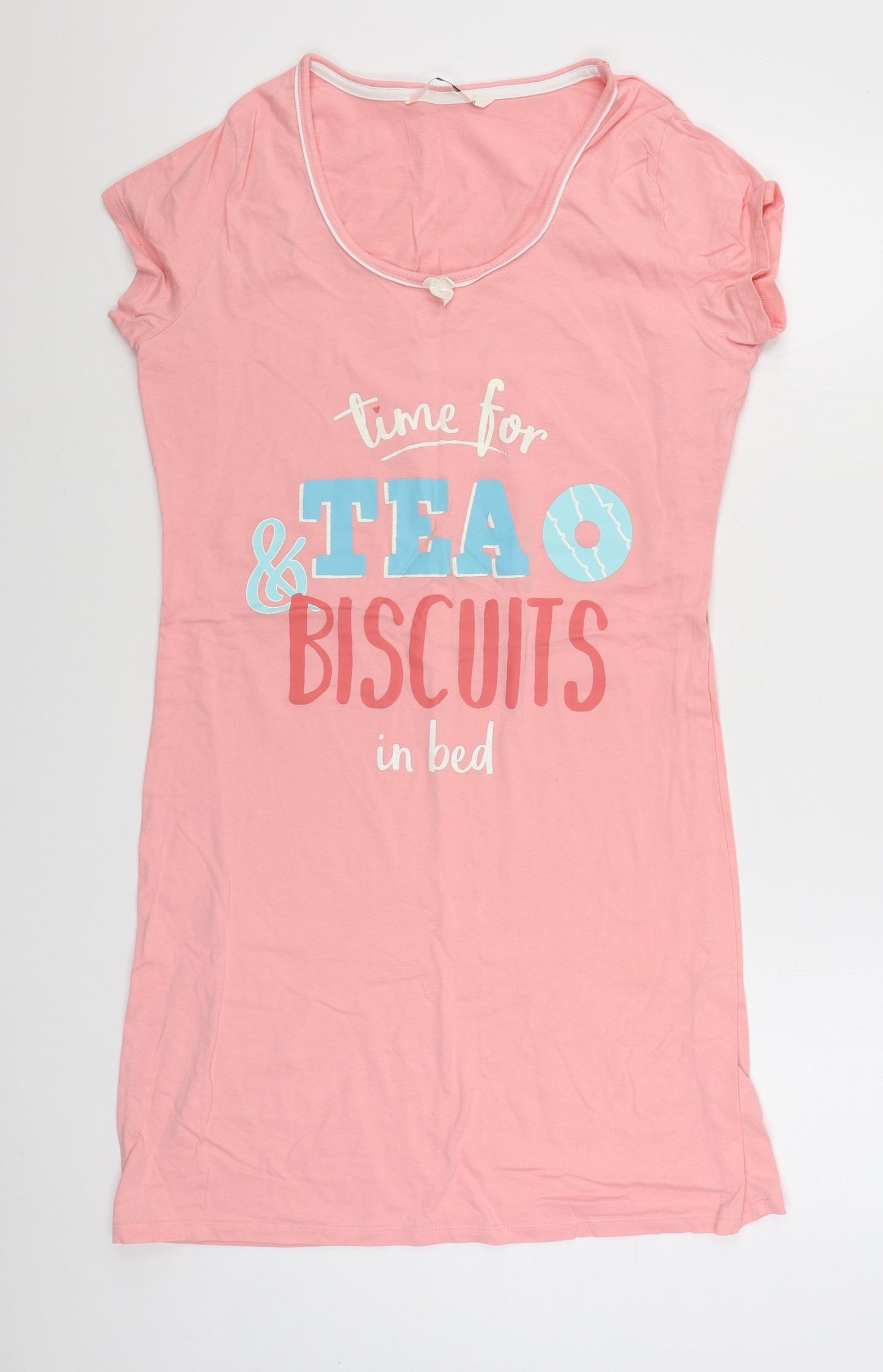 TU Womens Pink Solid 100% Cotton Top Nightshirt Size 12