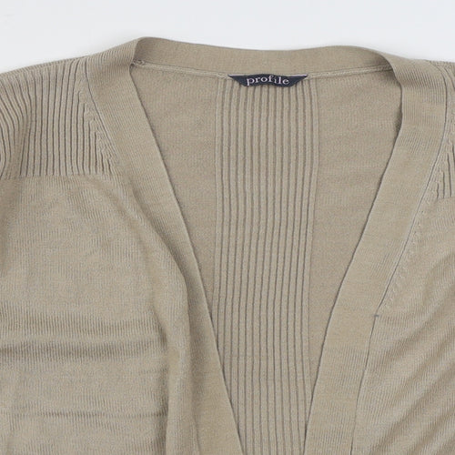 BHS Womens Beige V-Neck  Acrylic Cardigan Jumper Size 18