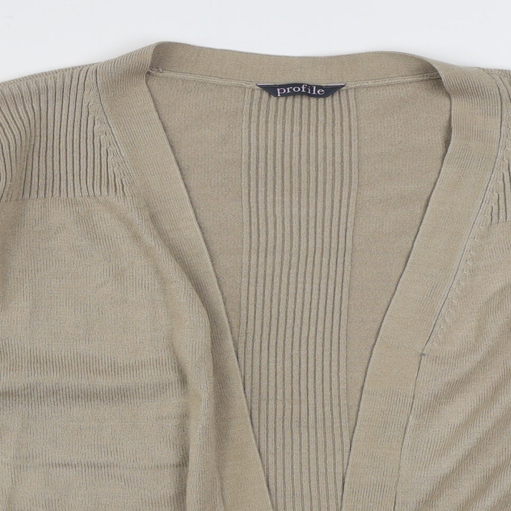 BHS Womens Beige V-Neck  Acrylic Cardigan Jumper Size 18