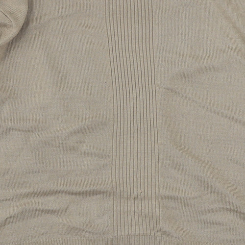 BHS Womens Beige V-Neck  Acrylic Cardigan Jumper Size 18
