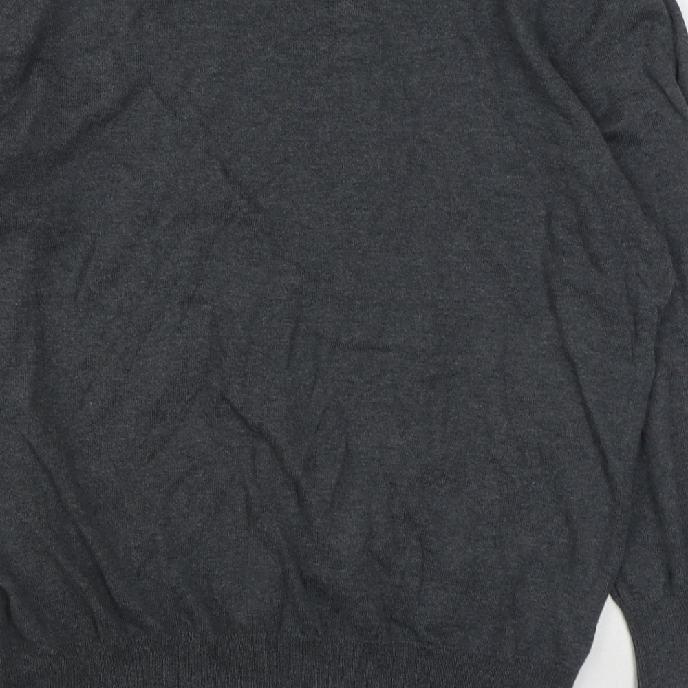 NEXT Womens Grey Scoop Neck  Cotton Pullover Jumper Size 16