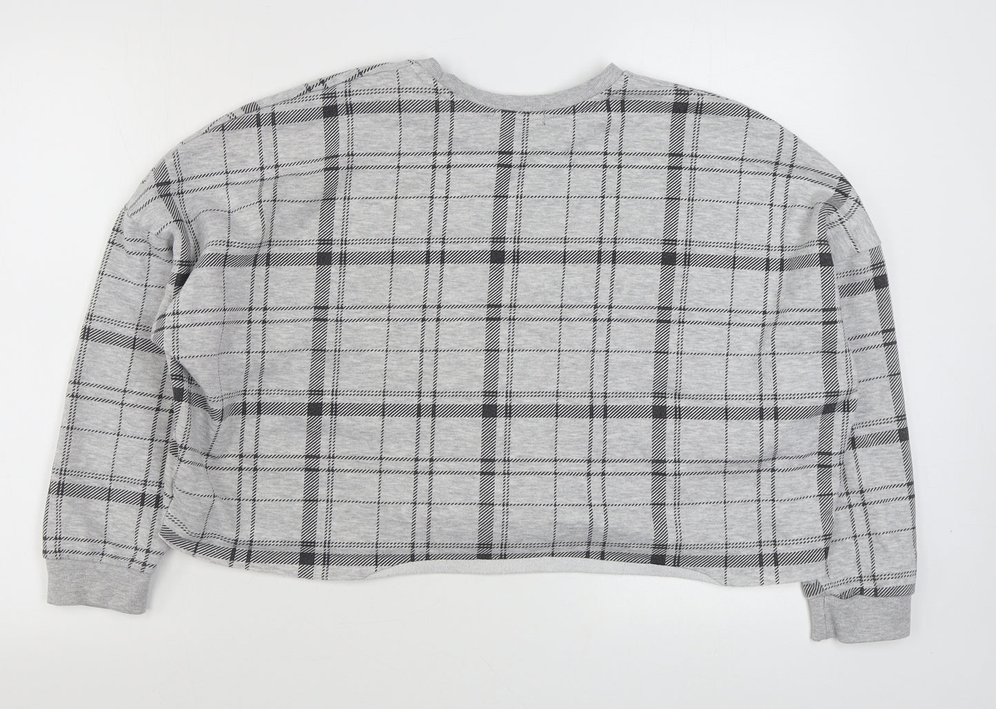 Primark Womens Grey Plaid Cotton Pullover Sweatshirt Size M  Pullover