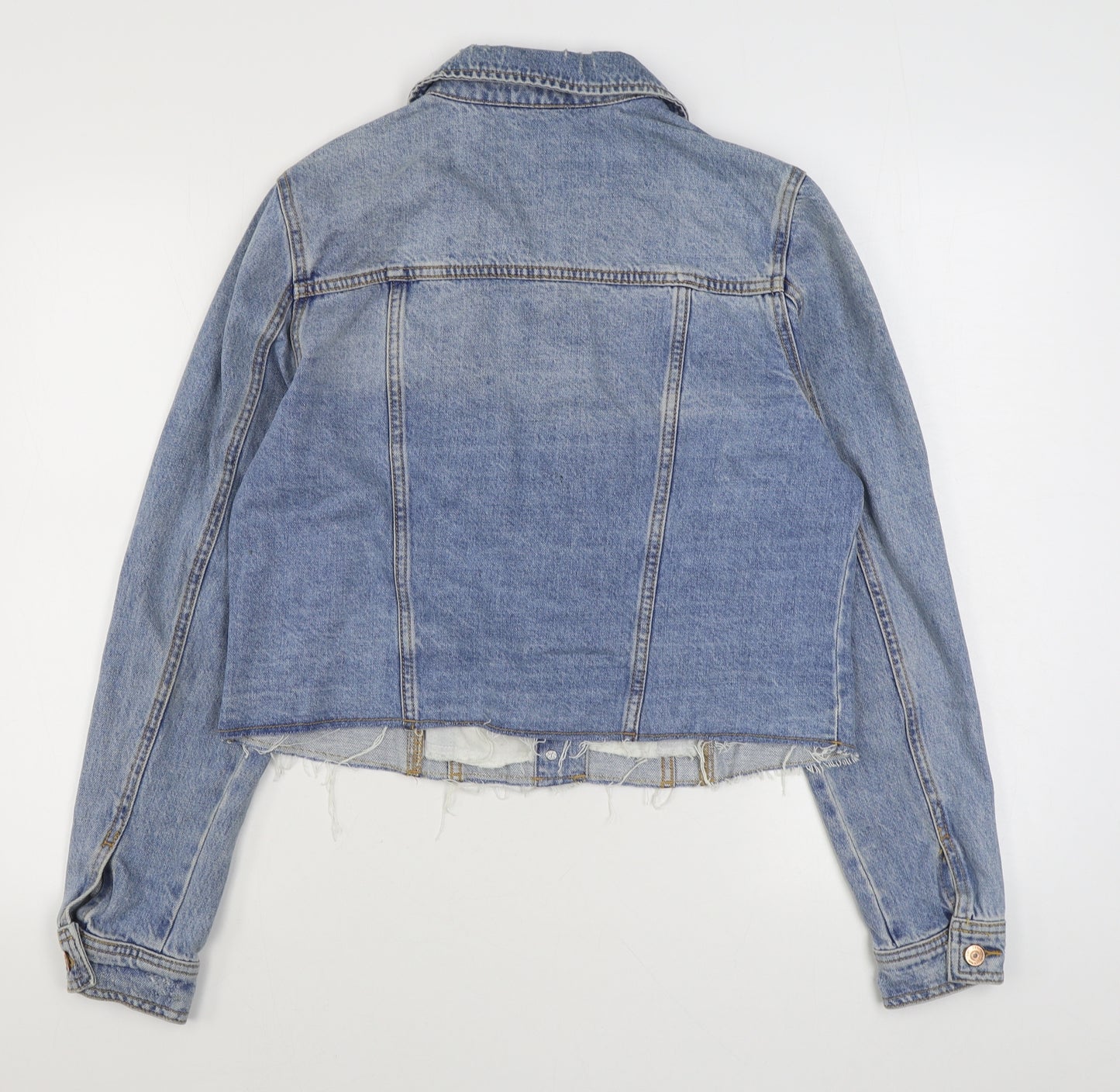 F&F Womens Black   Jacket  Size 16  Button - Distressed