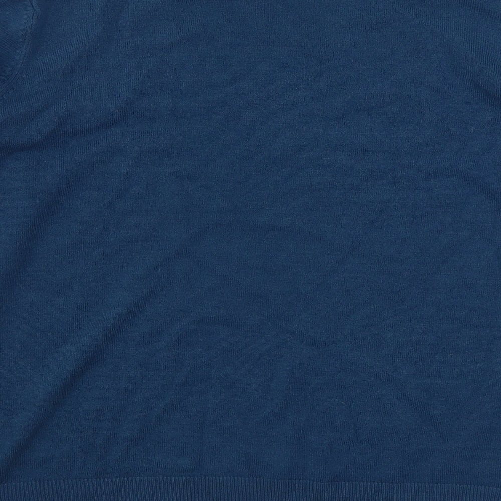 Marks and Spencer Womens Blue Round Neck  Acrylic Pullover Jumper Size 16