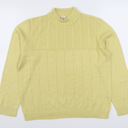 Preworn Womens Yellow Round Neck  Acrylic Pullover Jumper Size 14