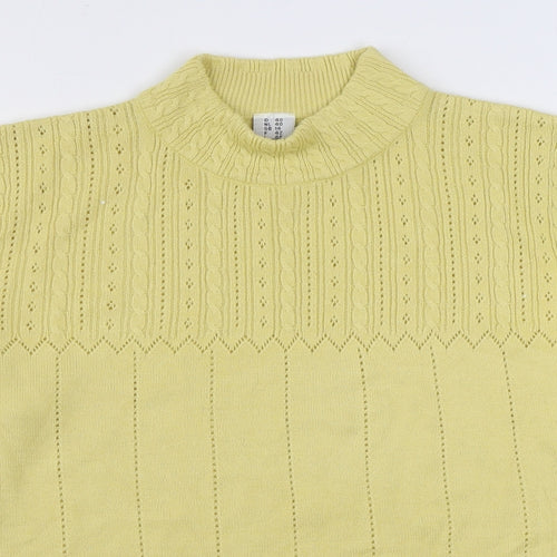 Preworn Womens Yellow Round Neck  Acrylic Pullover Jumper Size 14