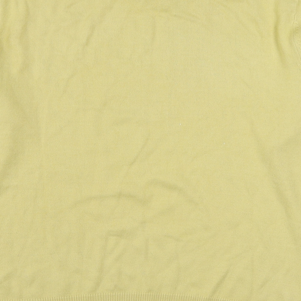 Preworn Womens Yellow Round Neck  Acrylic Pullover Jumper Size 14