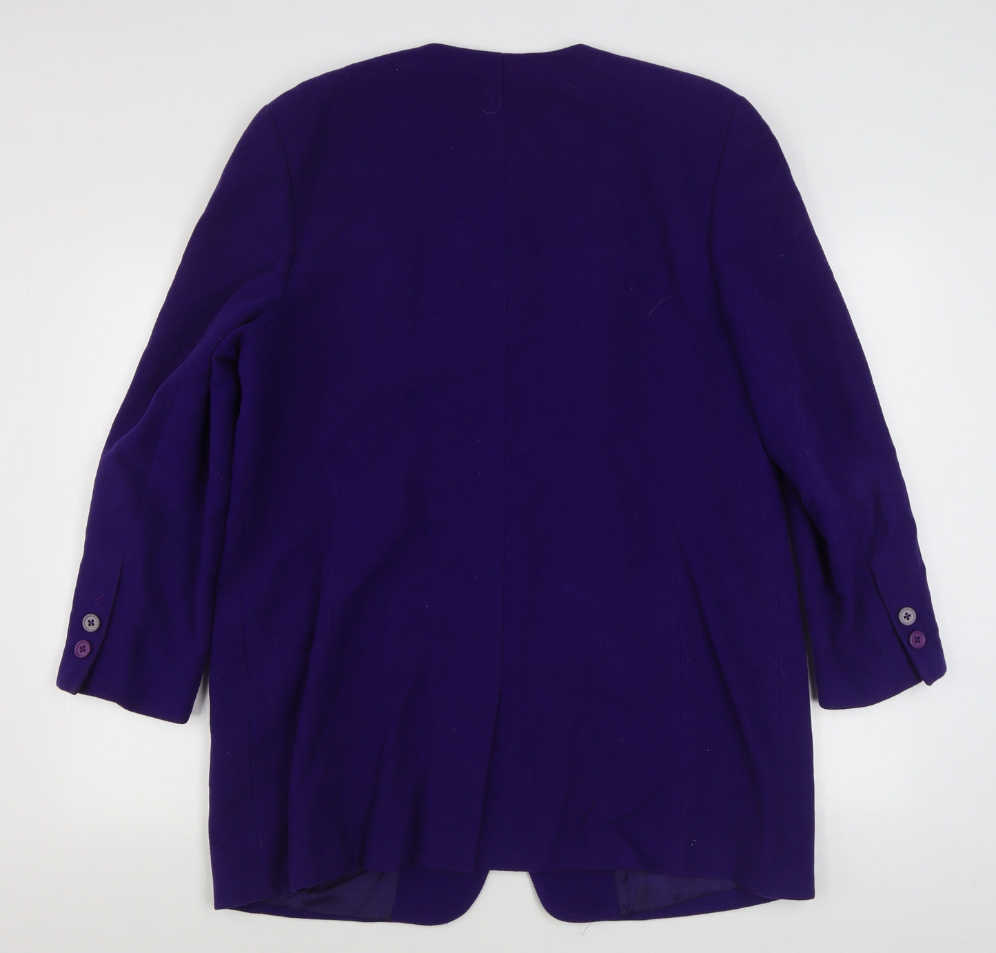 Bassler Womens Purple   Overcoat Coat Size L  Button