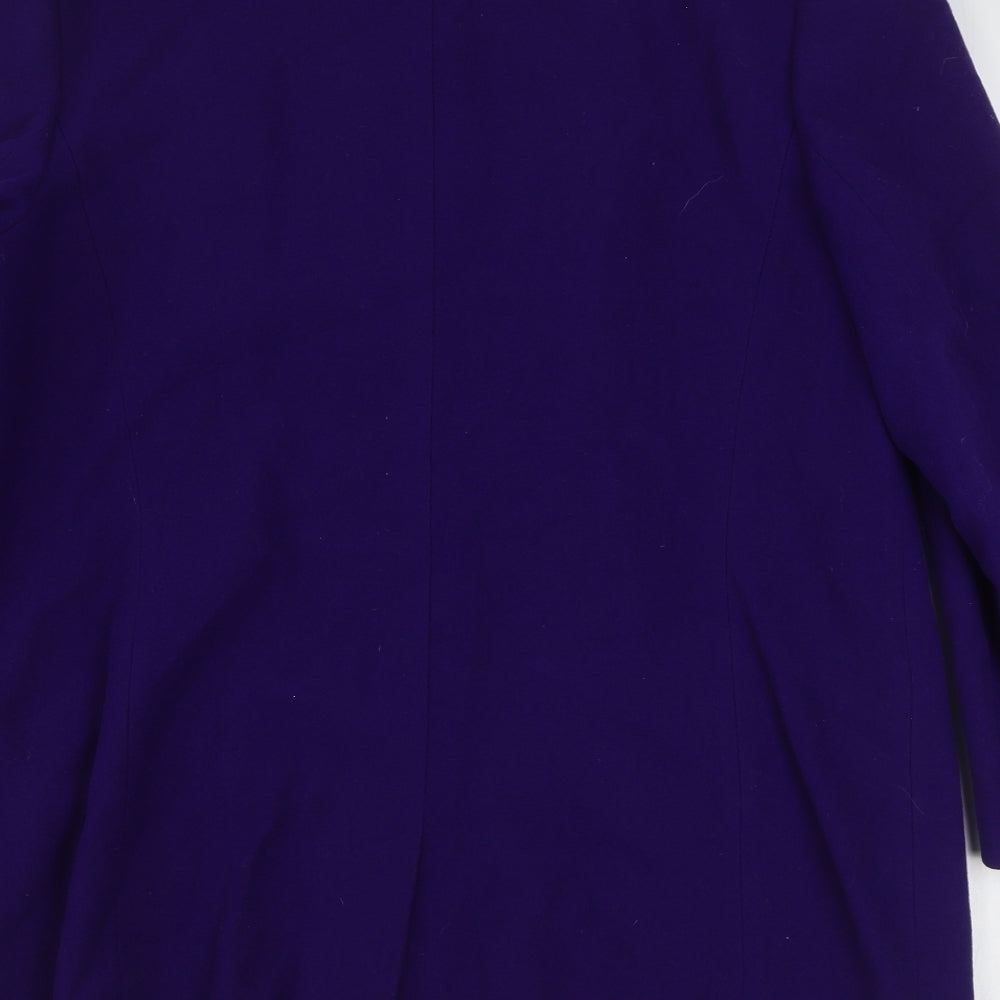 Bassler Womens Purple   Overcoat Coat Size L  Button