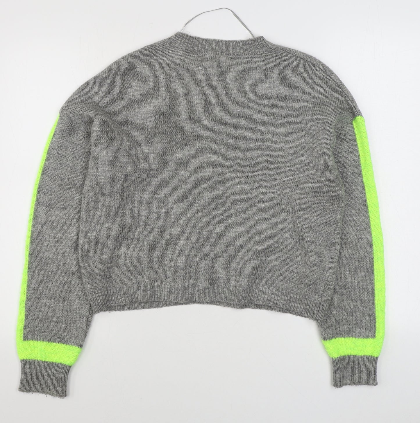 Primark Womens Grey Round Neck  Acrylic Pullover Jumper Size M