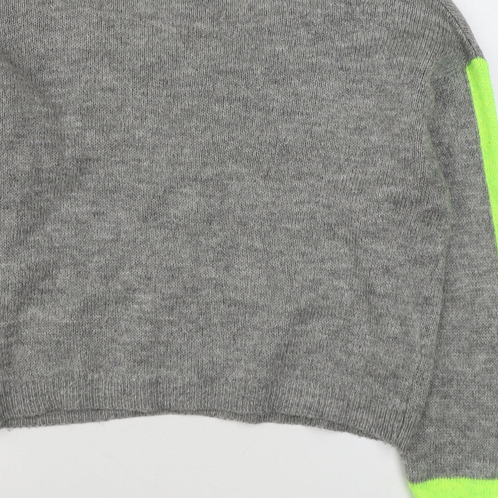 Primark Womens Grey Round Neck  Acrylic Pullover Jumper Size M