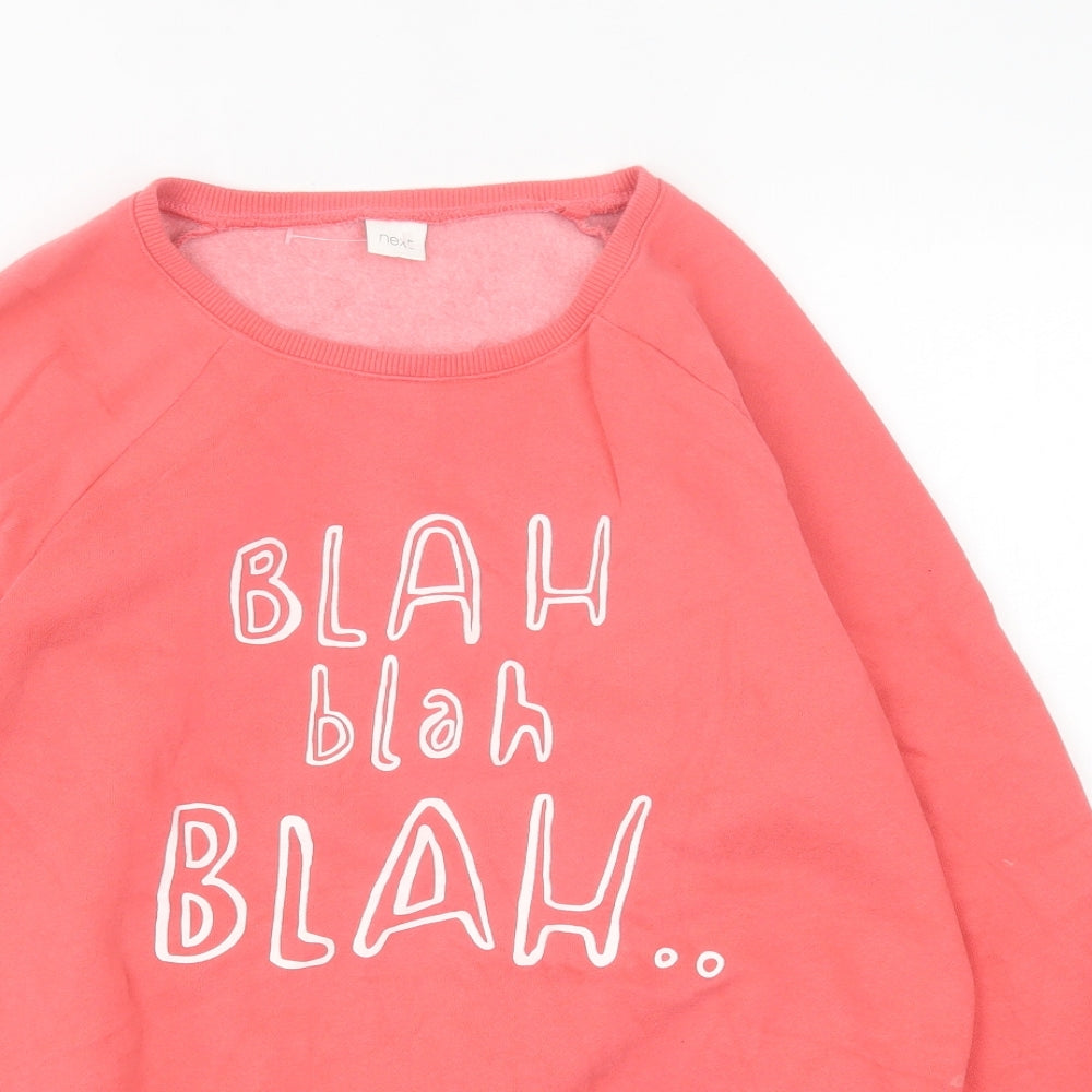 NEXT Girls Pink  Cotton Pullover Sweatshirt Size 16 Years  Pullover