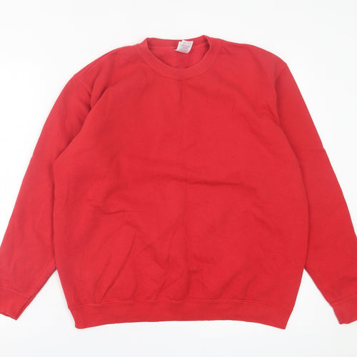 Fruit of the Loom Boys Red  Cotton Pullover Sweatshirt Size 14-15 Years  Pullover