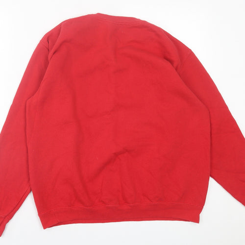 Fruit of the Loom Boys Red  Cotton Pullover Sweatshirt Size 14-15 Years  Pullover